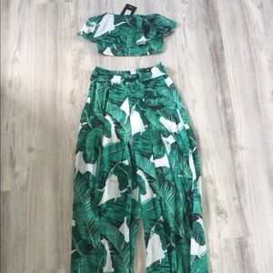 NWT Fashion Nova Tropical Pants Set